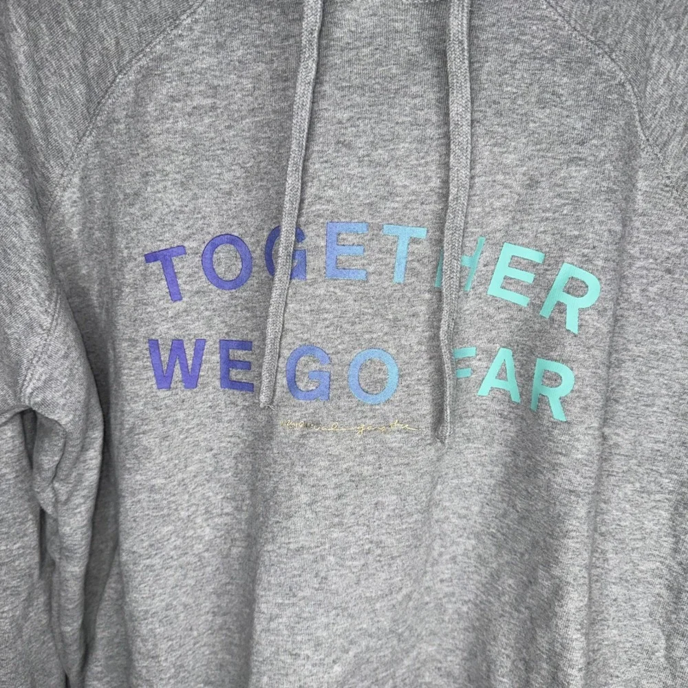 Spiritual Gangster Grey Together We Go Far Graphic Hoodie Sweatshirt Women's Med